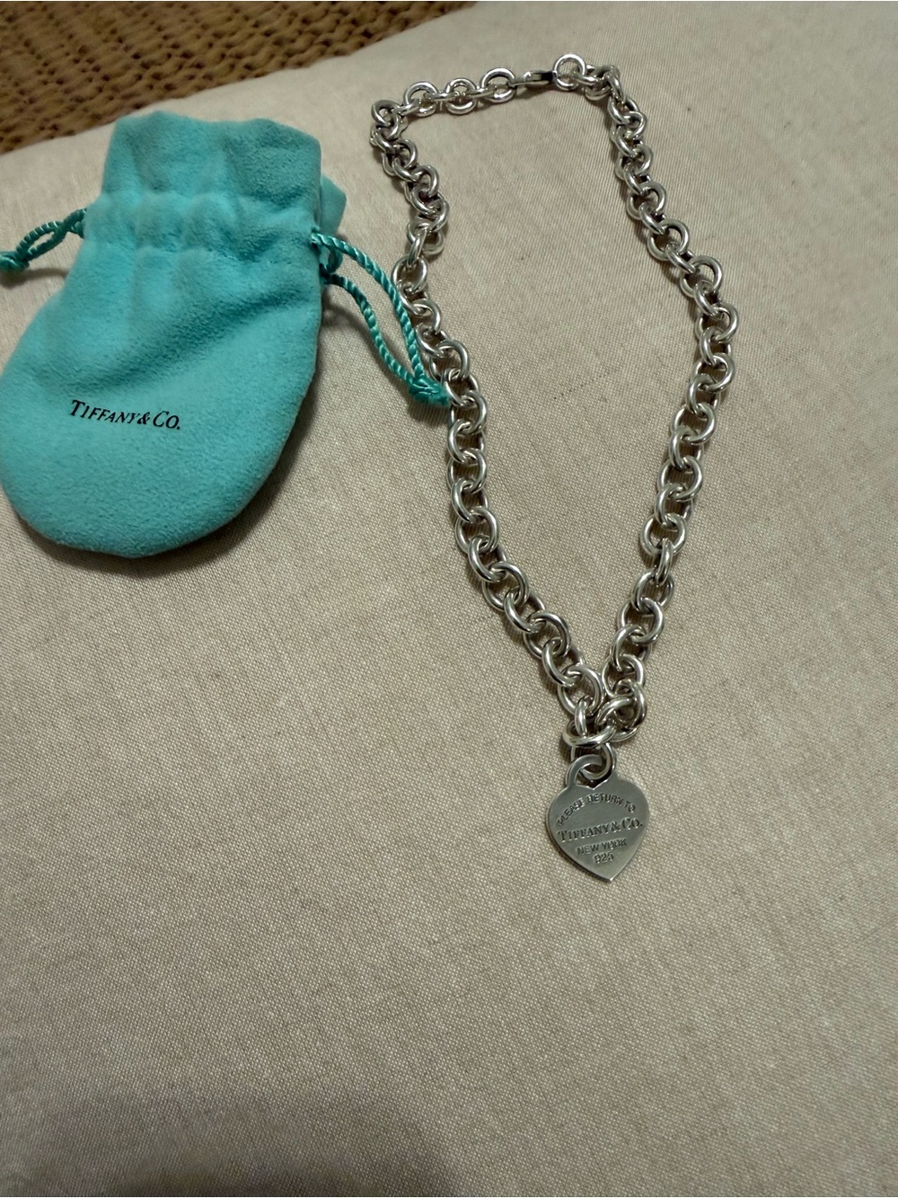 Tiffany & Co. Sterling Silver Heart Tag Necklace - Silver
